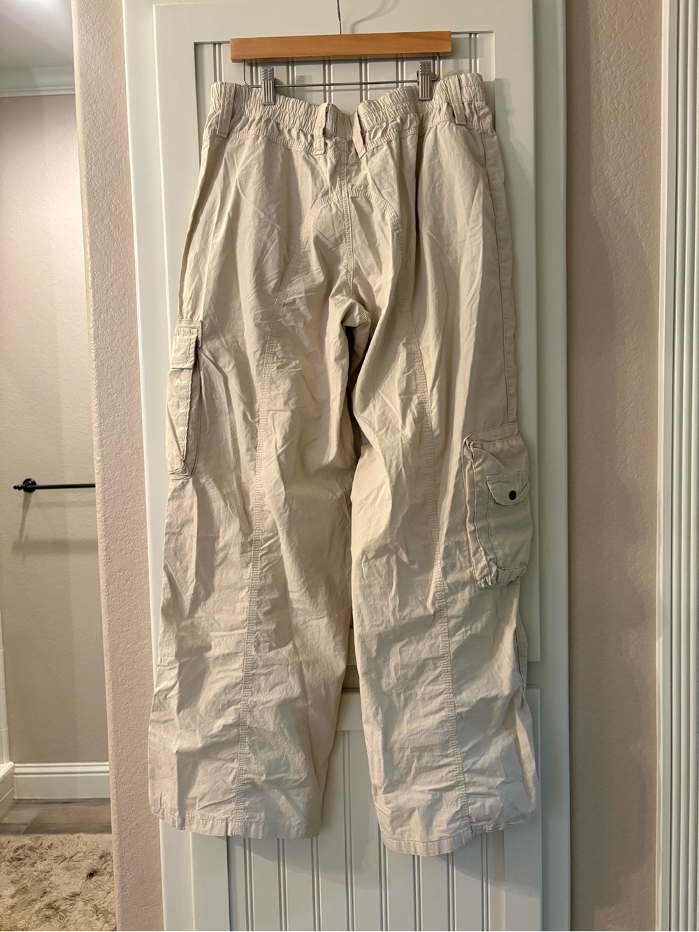 BDG Cream Cargo Pants with Multiple Pockets - Picture 2 of 3
